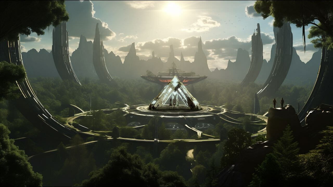 Survivor in a desolate landscape on Astra Nova, symbolizing the struggle for survival in the post-apocalyptic world after the fall of The Five Worlds.