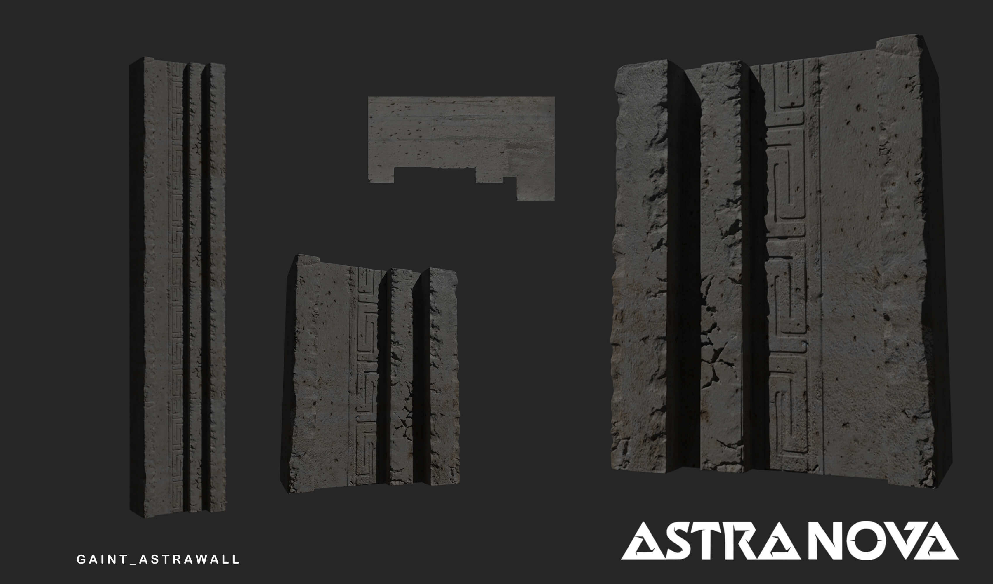 Concept art of Giant Astrawalls in Astra Nova, depicting massive, imposing walls within the game's world