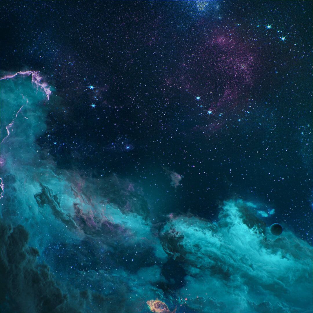 Galaxy background image in Astra Nova, featuring a vibrant, star-filled cosmic scene